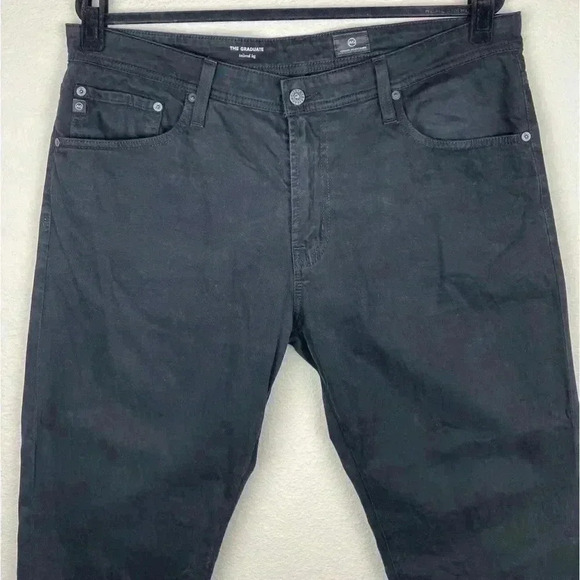 ADRIANO GOLDSCHMIED Men's 36x30 The Graduate SUD Black Pants Tailored Leg - Picture 3 of 15